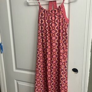 PraNa  Vibrant Geometric Print Maxi Dress